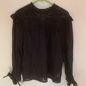 Black eyelet top